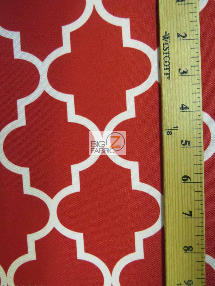 Moroccan Quatrefoil Canvas Outdoor Waterproof Fabric / Yellow / Sold By The Yard - Image 2