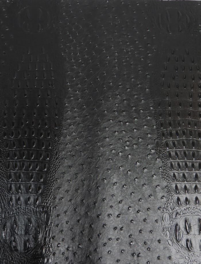 Mutant Ostrich Gator Embossed Vinyl Fabric / Death Black / By The Roll - 30 Yards - Image 2