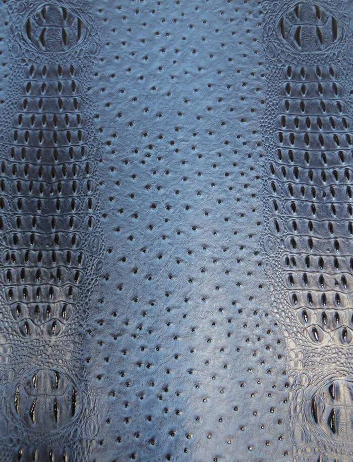 Mutant Ostrich Gator Embossed Vinyl Fabric / Raging Blue / By The Roll - 30 Yards - Image 2