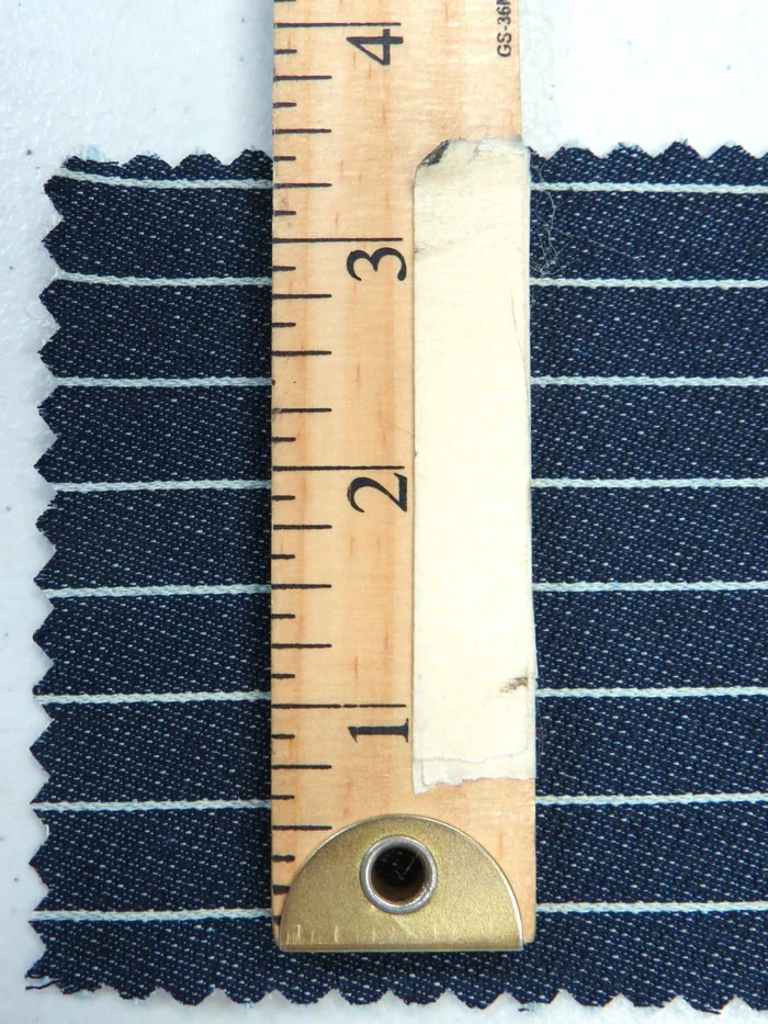 Navy Stripe 6.7oz Poly-Cotton Denim - Image 3