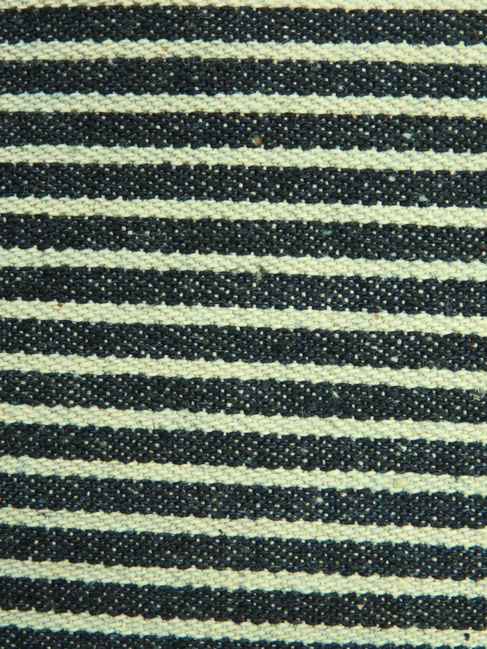 Navy with Natural Big Stripe 339GSM 100% Cotton Denim