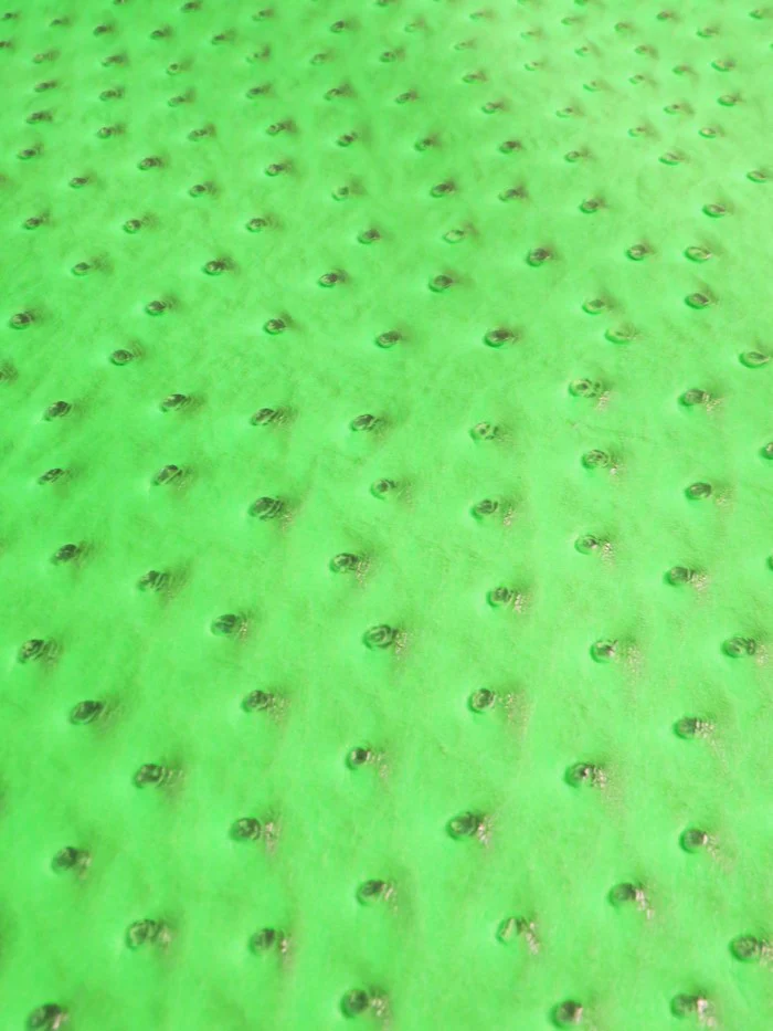 Neon Green Classic Ostrich Upholstery Vinyl Fabric / Sold By The Yard - Image 2