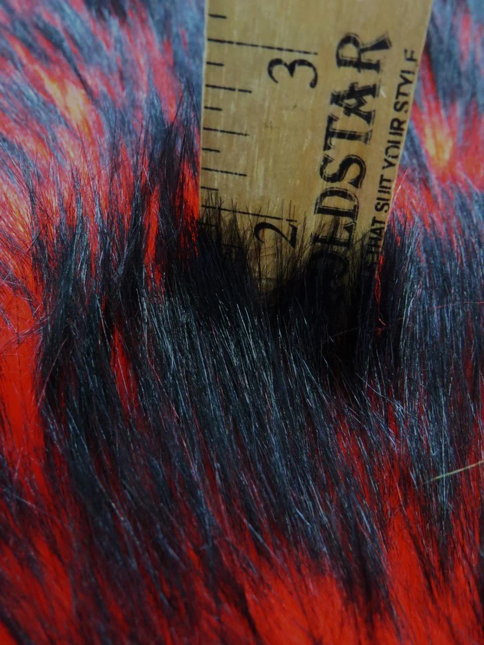 Neon Lime/Black Poison Spike Shag Faux Fur Fabric / Sold by the Yard - Image 3