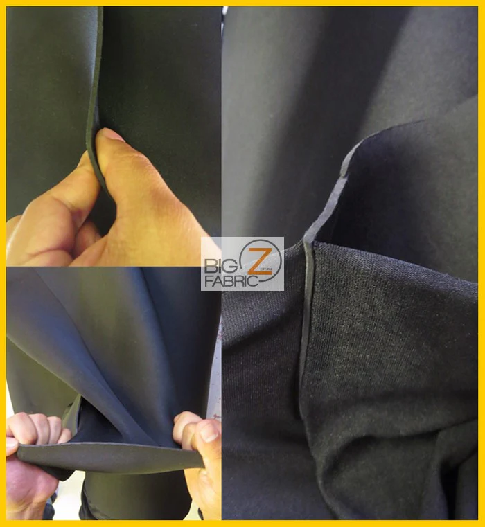 Neoprene Nylon Bonded Sponge Waterproof Wetsuit Fabric / 2mm Black / Sold By The Foot - Image 3