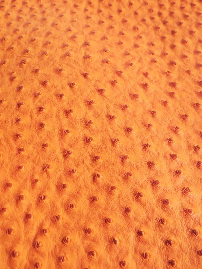 Orange Classic Ostrich Upholstery Vinyl Fabric / By The Roll - 30 Yards - Image 2