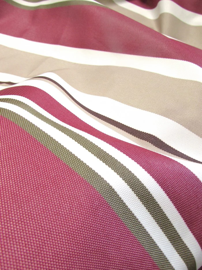 Oxford Stripe Outdoor Canvas Waterproof Fabric / Brown / Sold By The Yard - Image 3