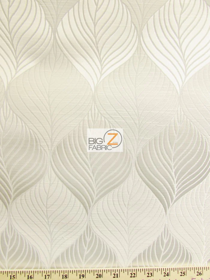 Peacock Leaf Floral Upholstery Fabric / Latte / Sold By The Yard - Image 3
