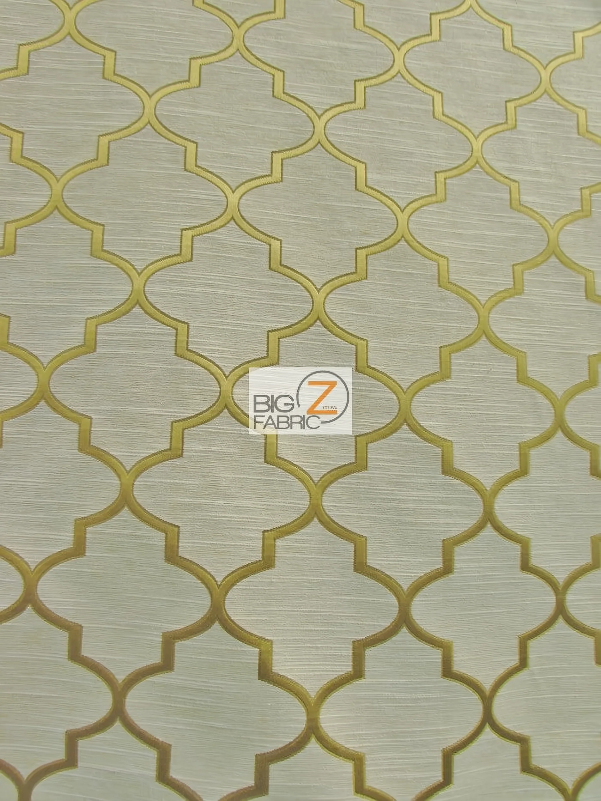 Persian Quatrefoil Upholstery Fabric / Gold / Sold By The Yard