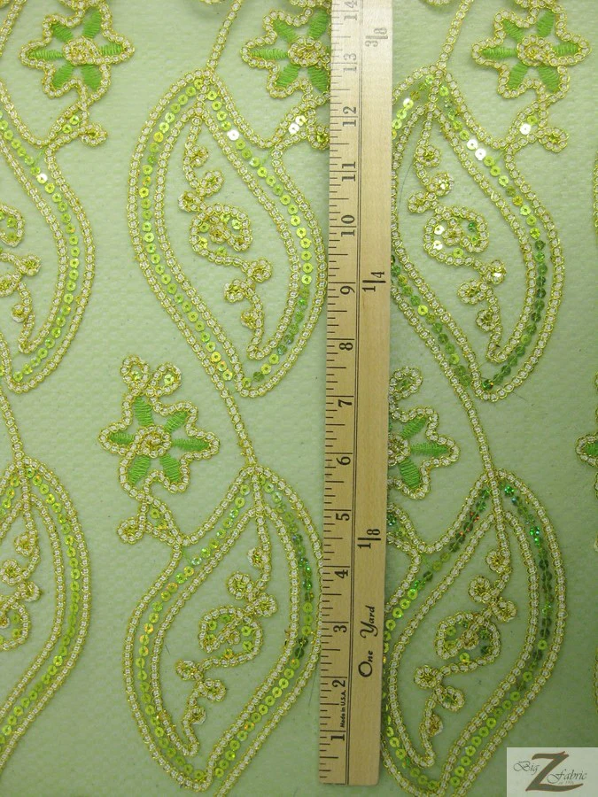 Petal Mesh Sequin Fabric / Gold / Sold By The Yard - Image 3