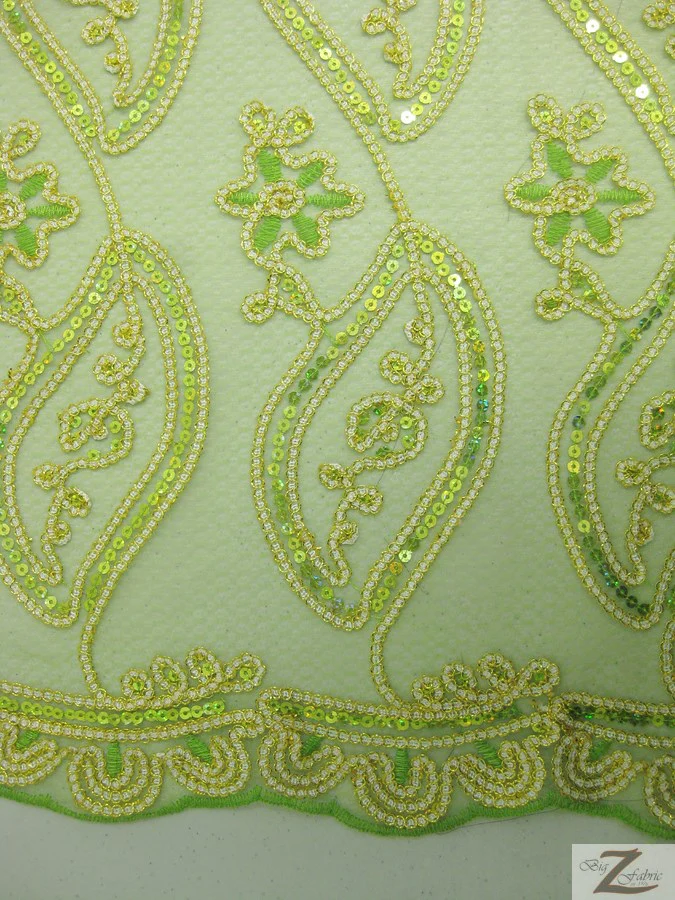 Petal Mesh Sequin Fabric / Gold / Sold By The Yard - Image 4