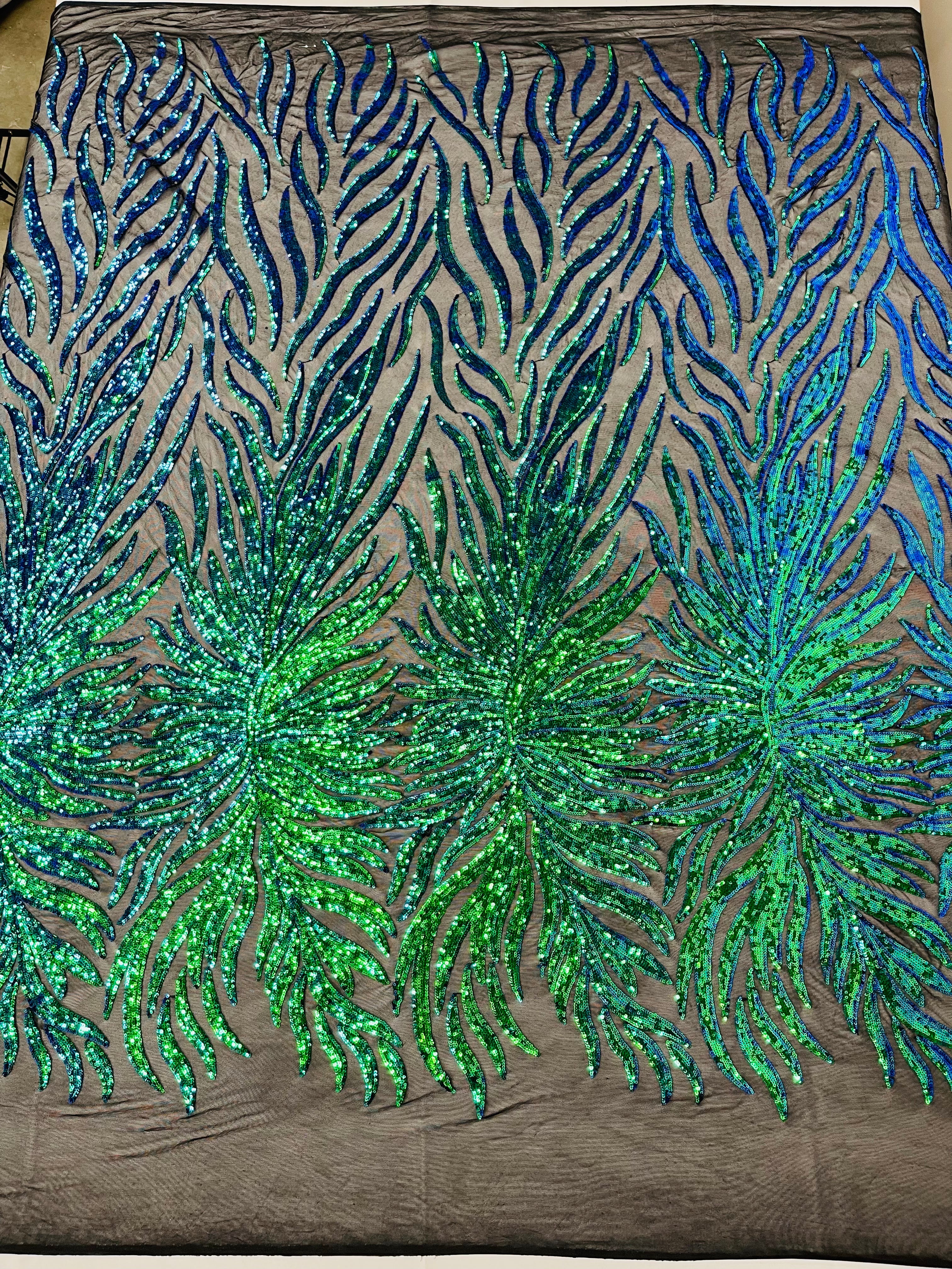 Phoenix Feather Sequin Stretch Mesh Fabric / Sold by the Yard - Image 10