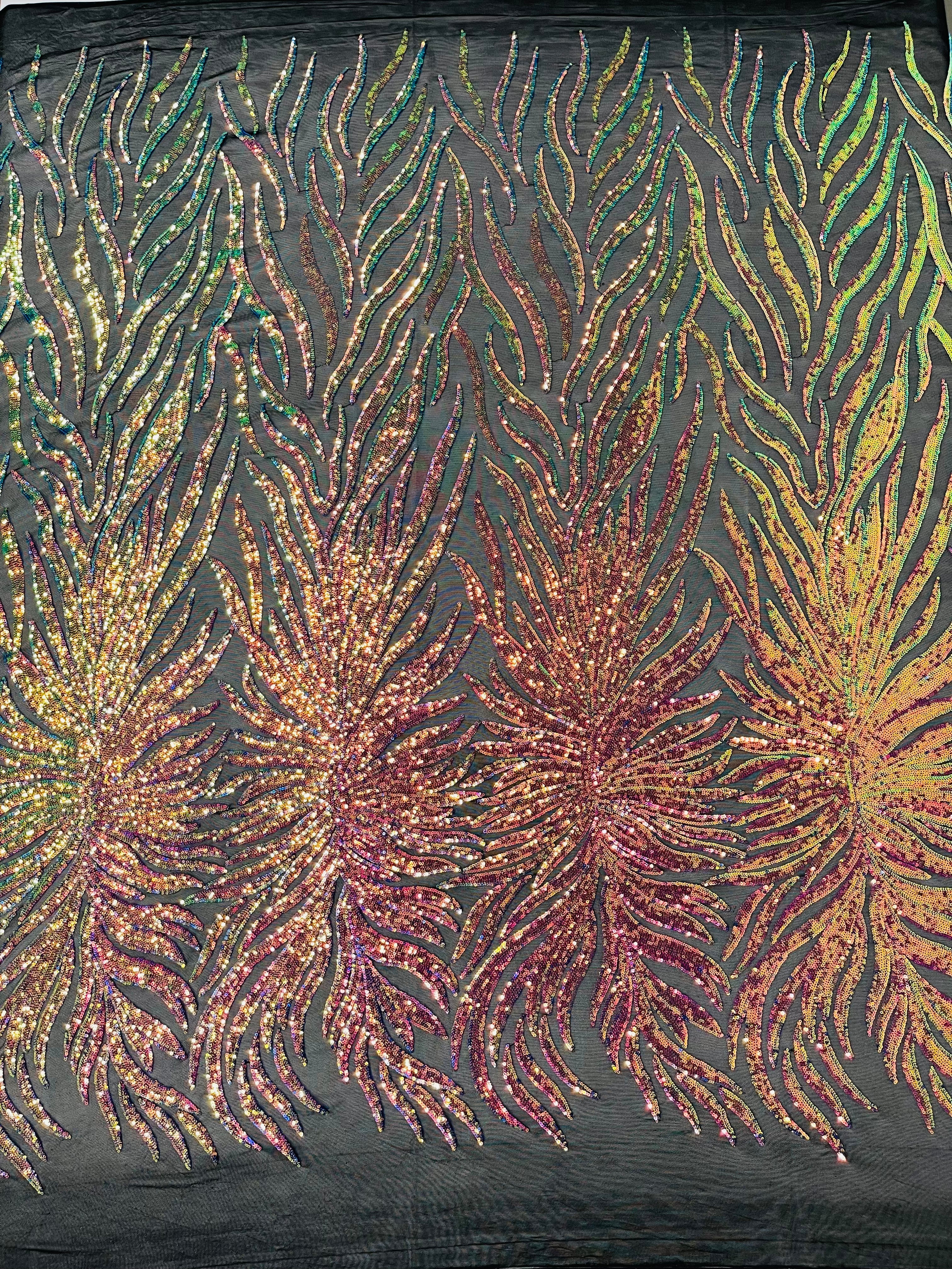 Phoenix Feather Sequin Stretch Mesh Fabric / Sold by the Yard - Image 11