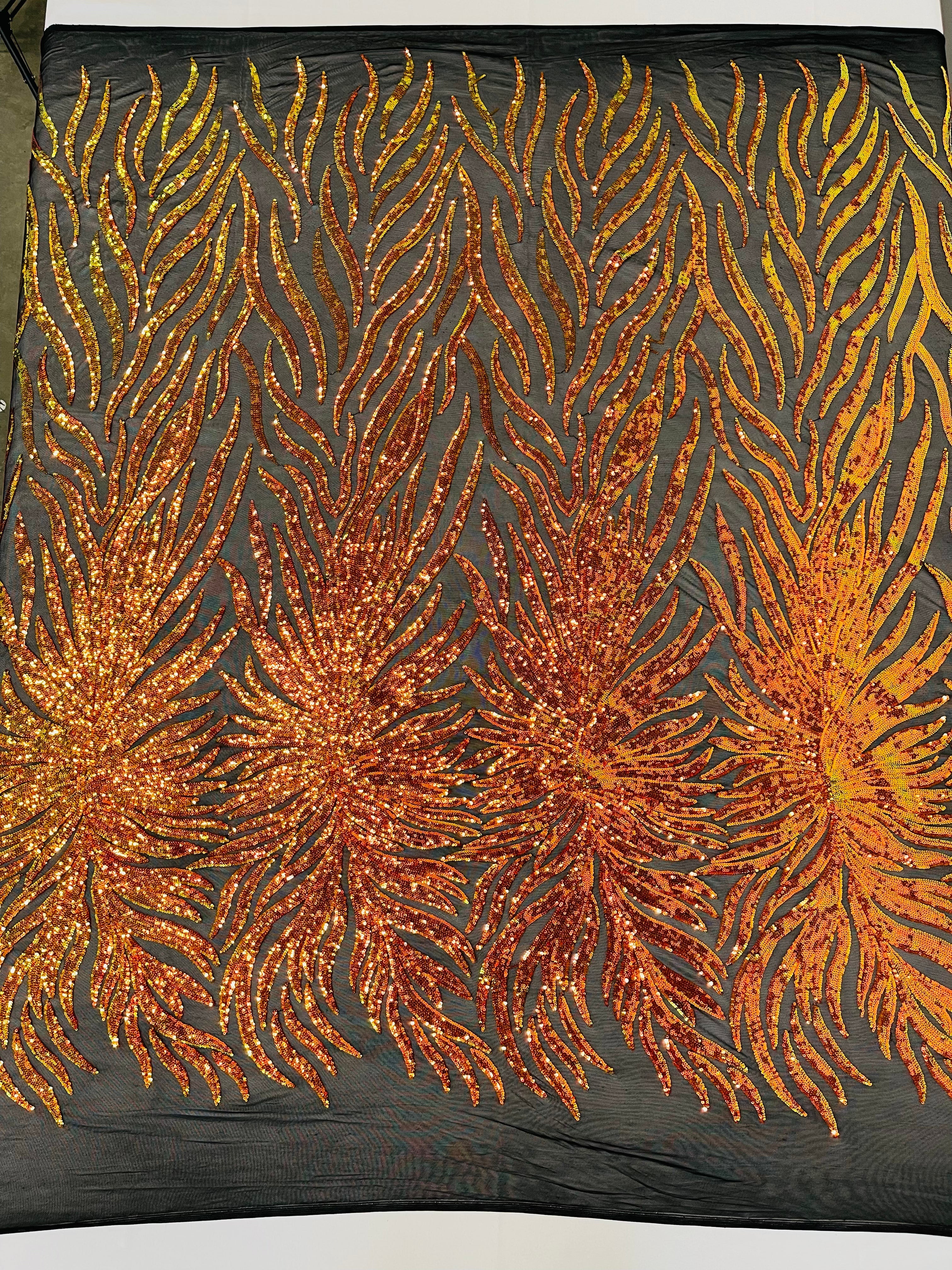 Phoenix Feather Sequin Stretch Mesh Fabric / Sold by the Yard - Image 13