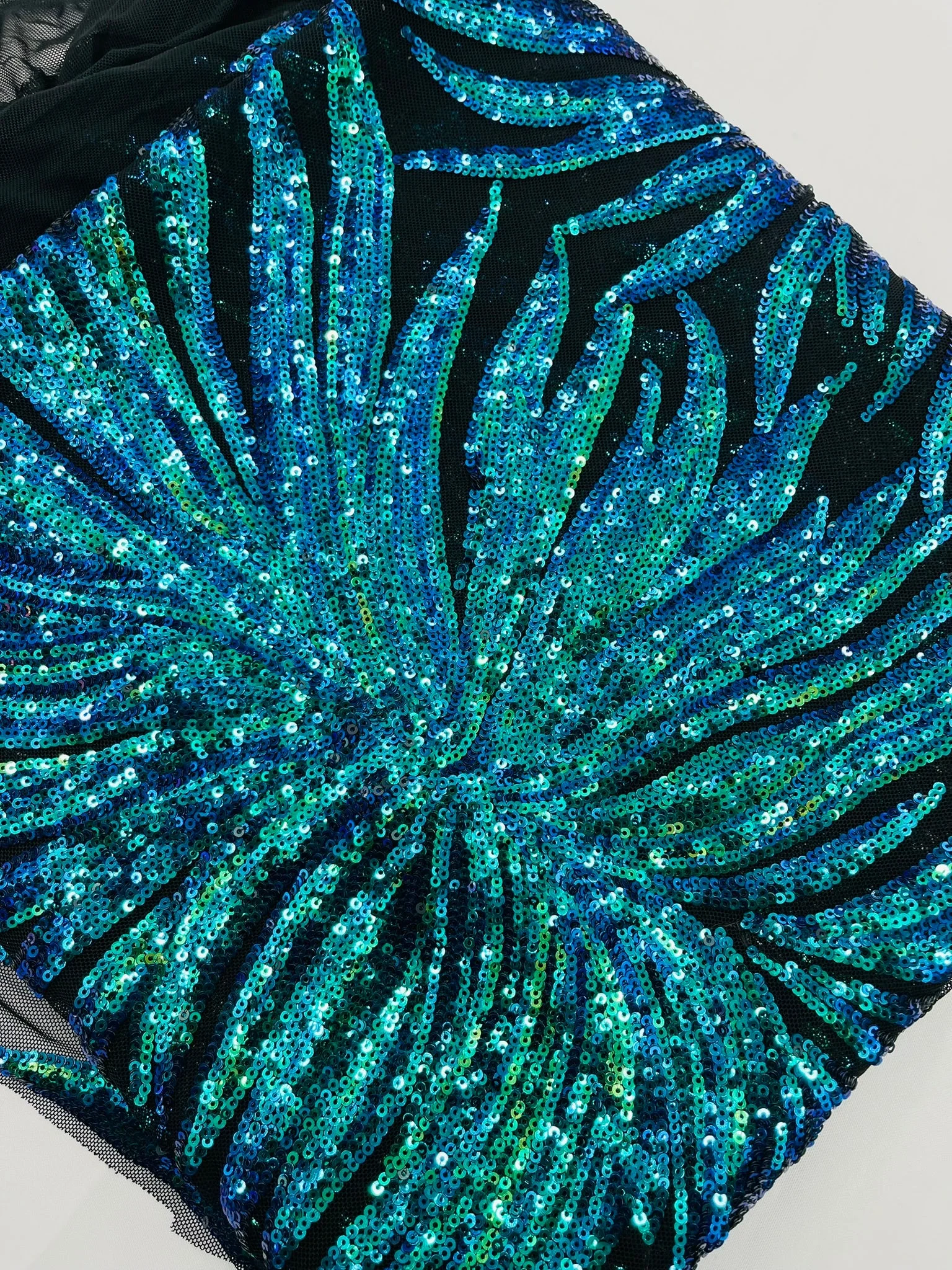 Phoenix Feather Sequin Stretch Mesh Fabric / Sold by the Yard - Image 19