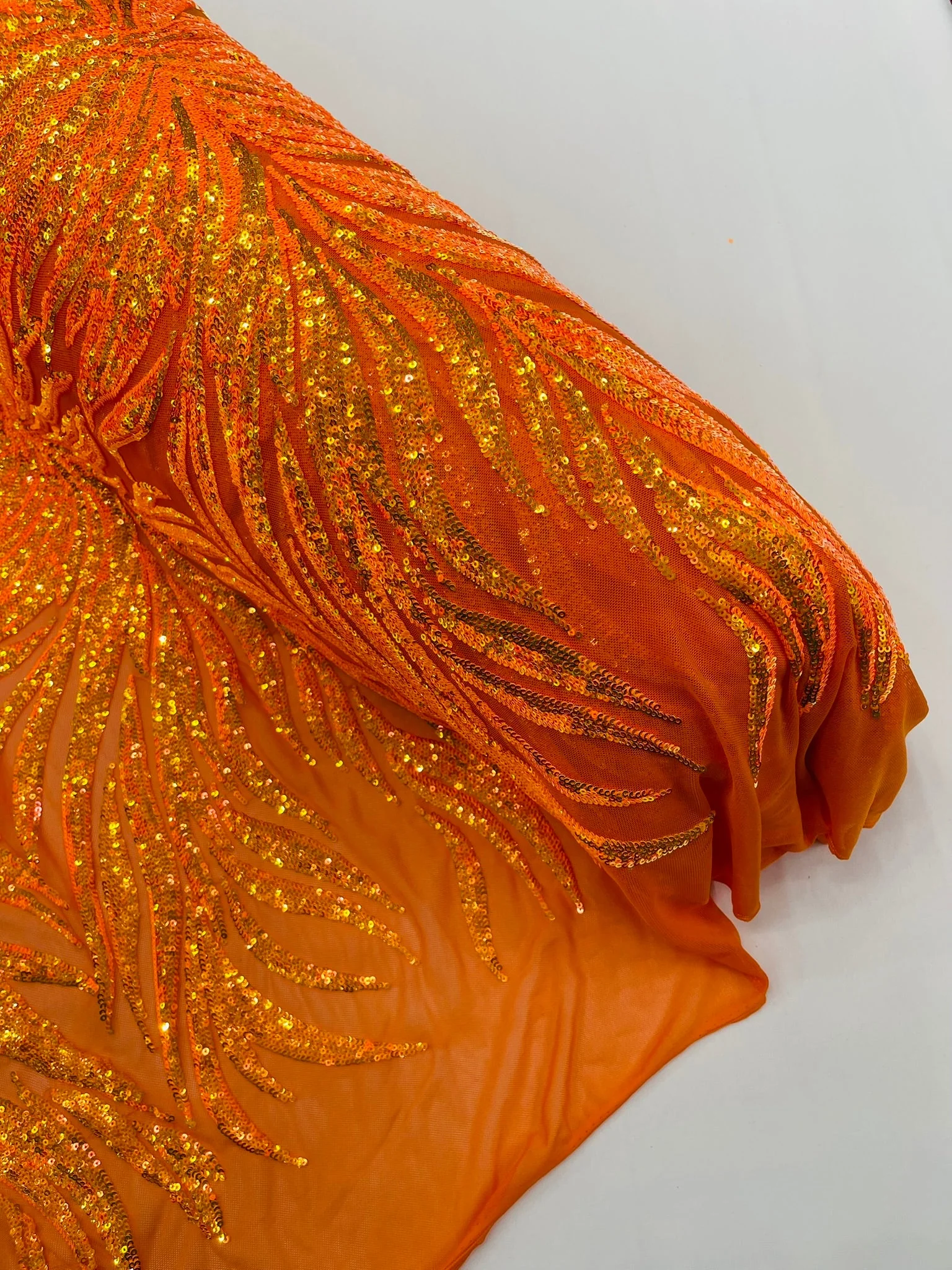 Phoenix Feather Sequin Stretch Mesh Fabric / Sold by the Yard - Image 27