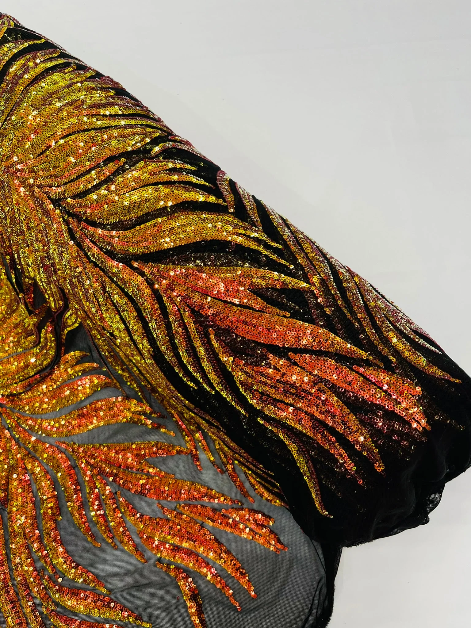 Phoenix Feather Sequin Stretch Mesh Fabric / Sold by the Yard - Image 29