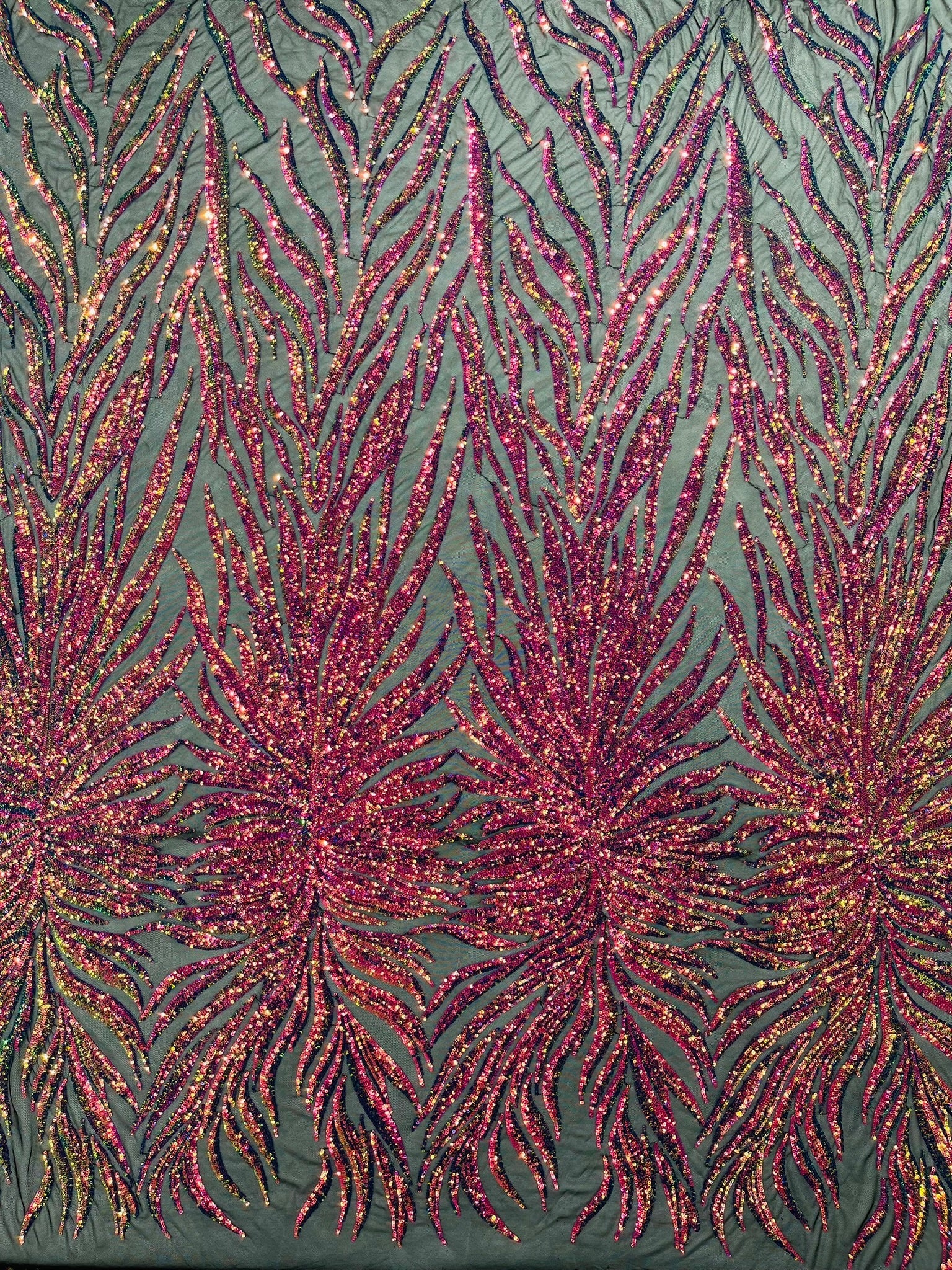 Phoenix Feather Sequin Stretch Mesh Fabric / Sold by the Yard - Image 32