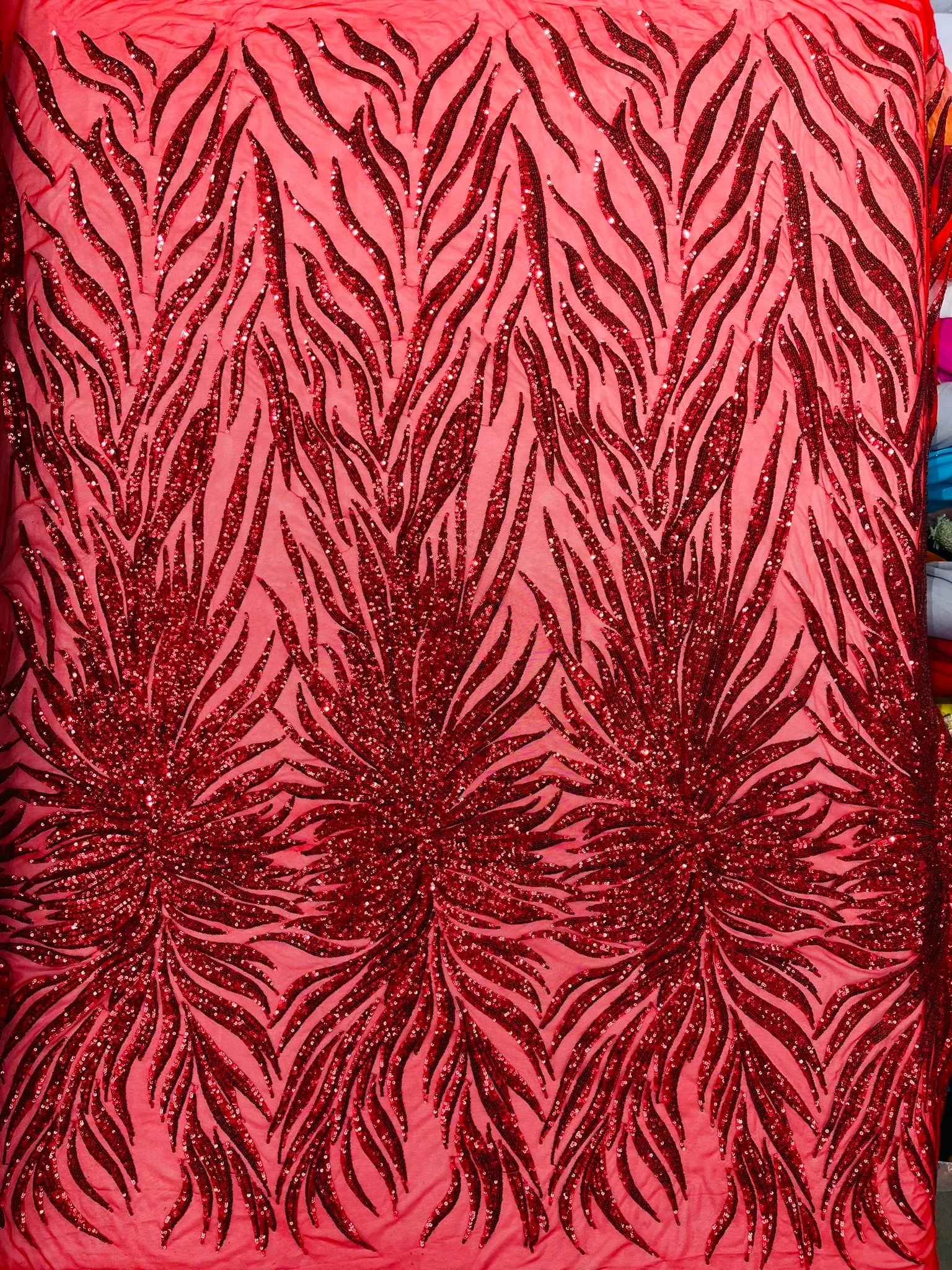 Phoenix Feather Sequin Stretch Mesh Fabric / Sold by the Yard - Image 34