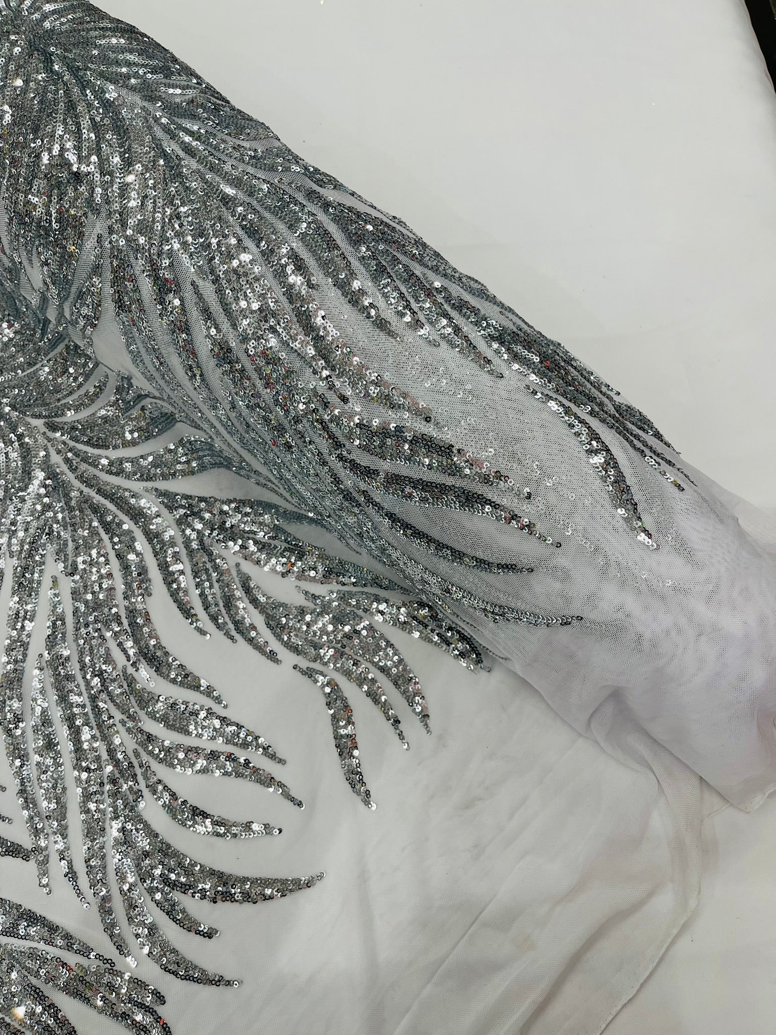 Phoenix Feather Sequin Stretch Mesh Fabric / Sold by the Yard - Image 39