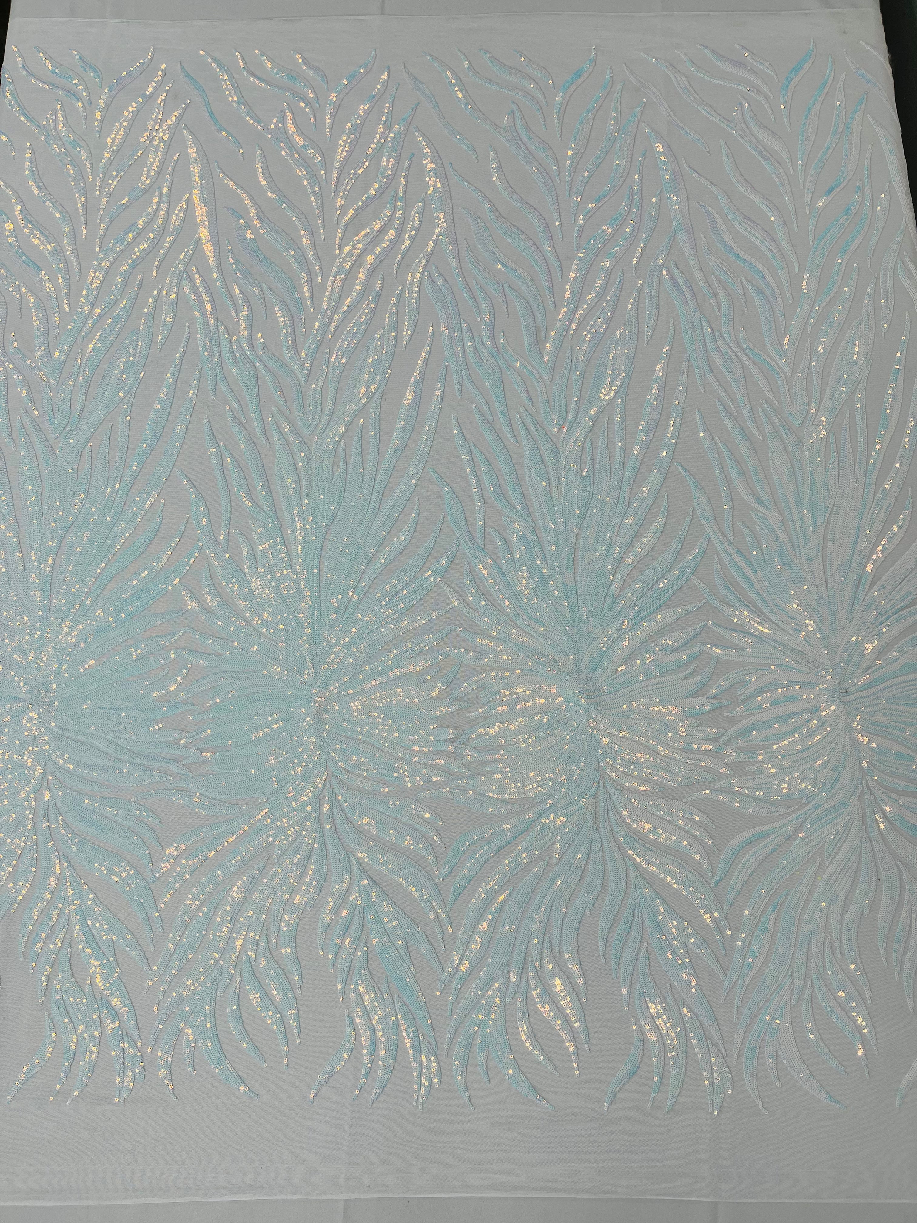 Phoenix Feather Sequin Stretch Mesh Fabric / Sold by the Yard - Image 4
