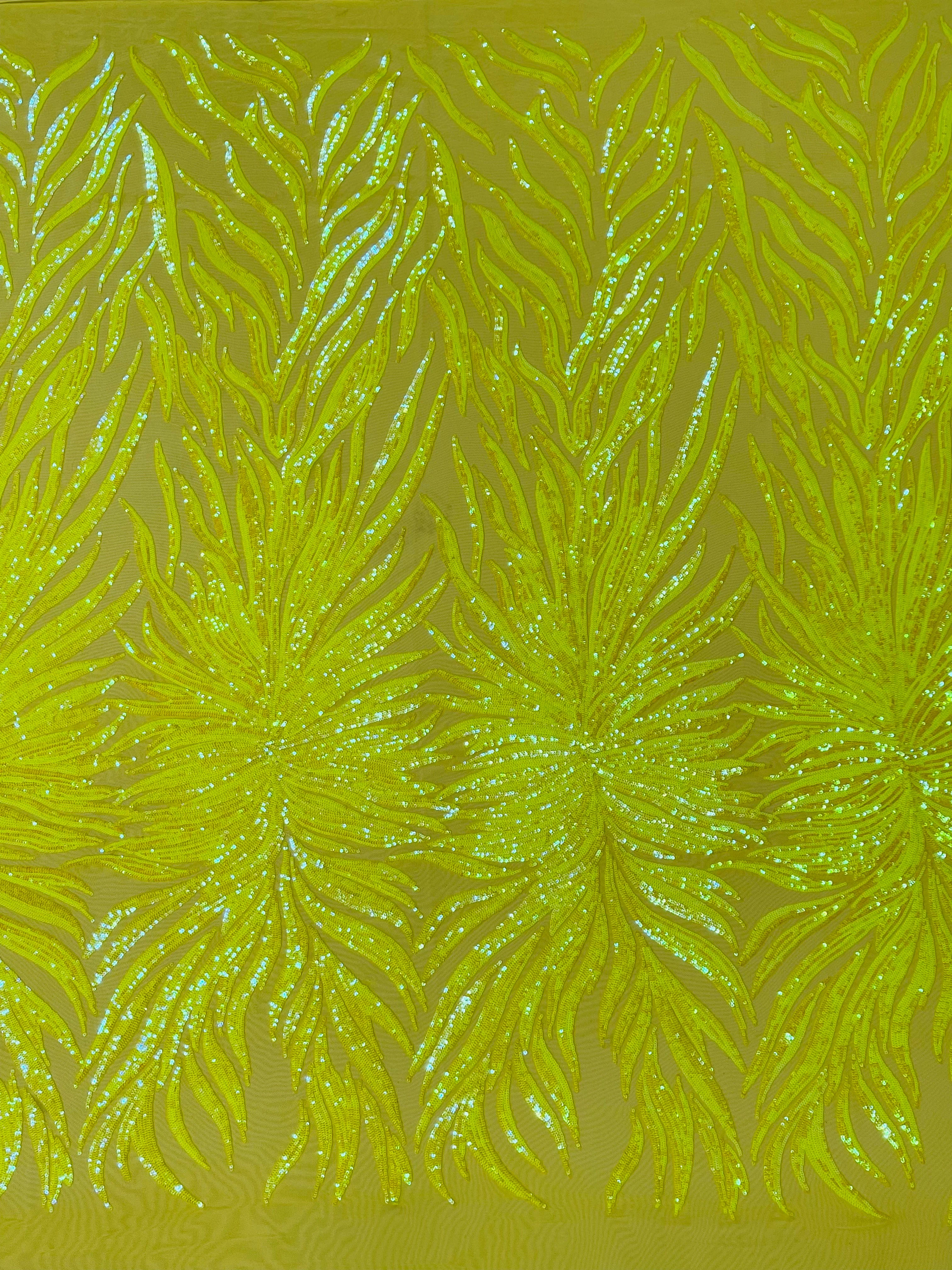Phoenix Feather Sequin Stretch Mesh Fabric / Sold by the Yard - Image 5