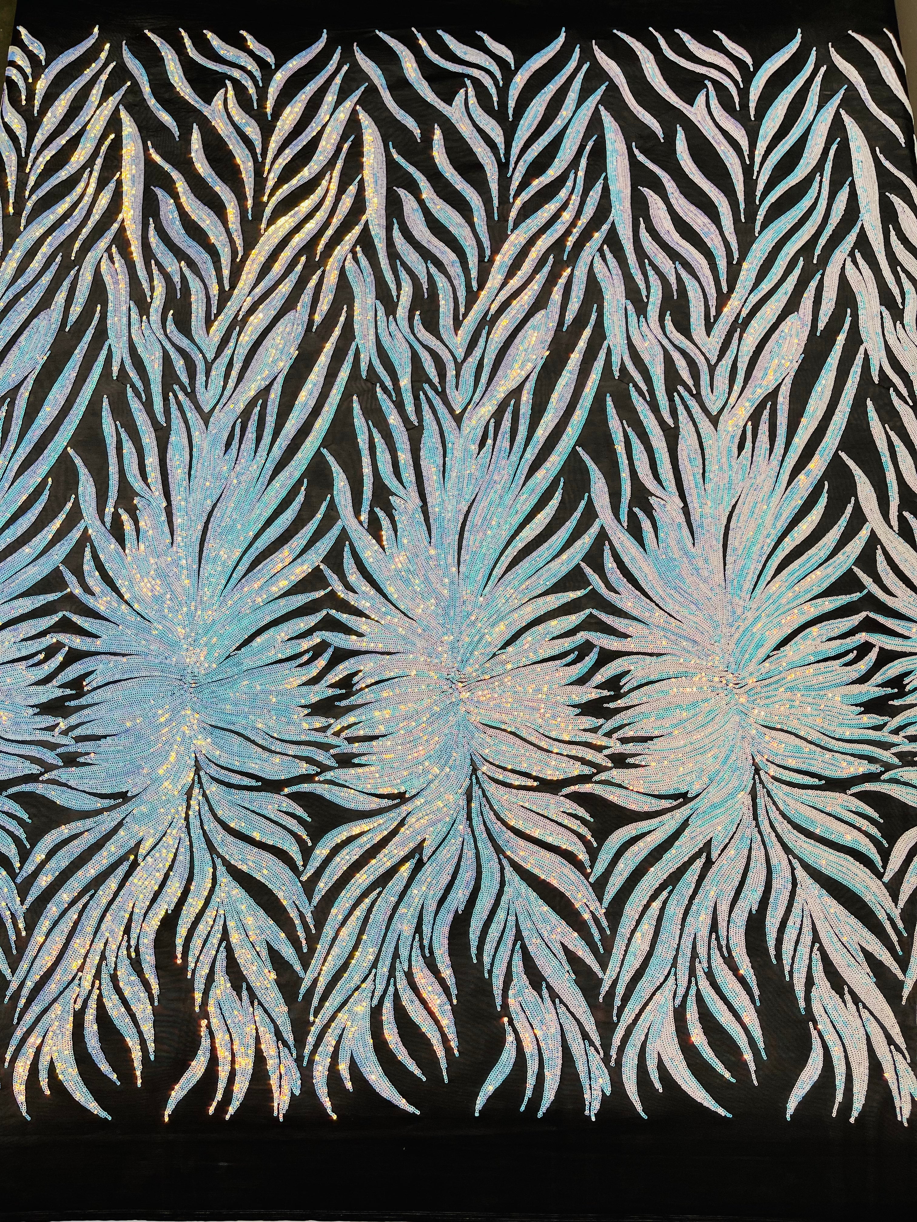 Phoenix Feather Sequin Stretch Mesh Fabric / Sold by the Yard - Image 6