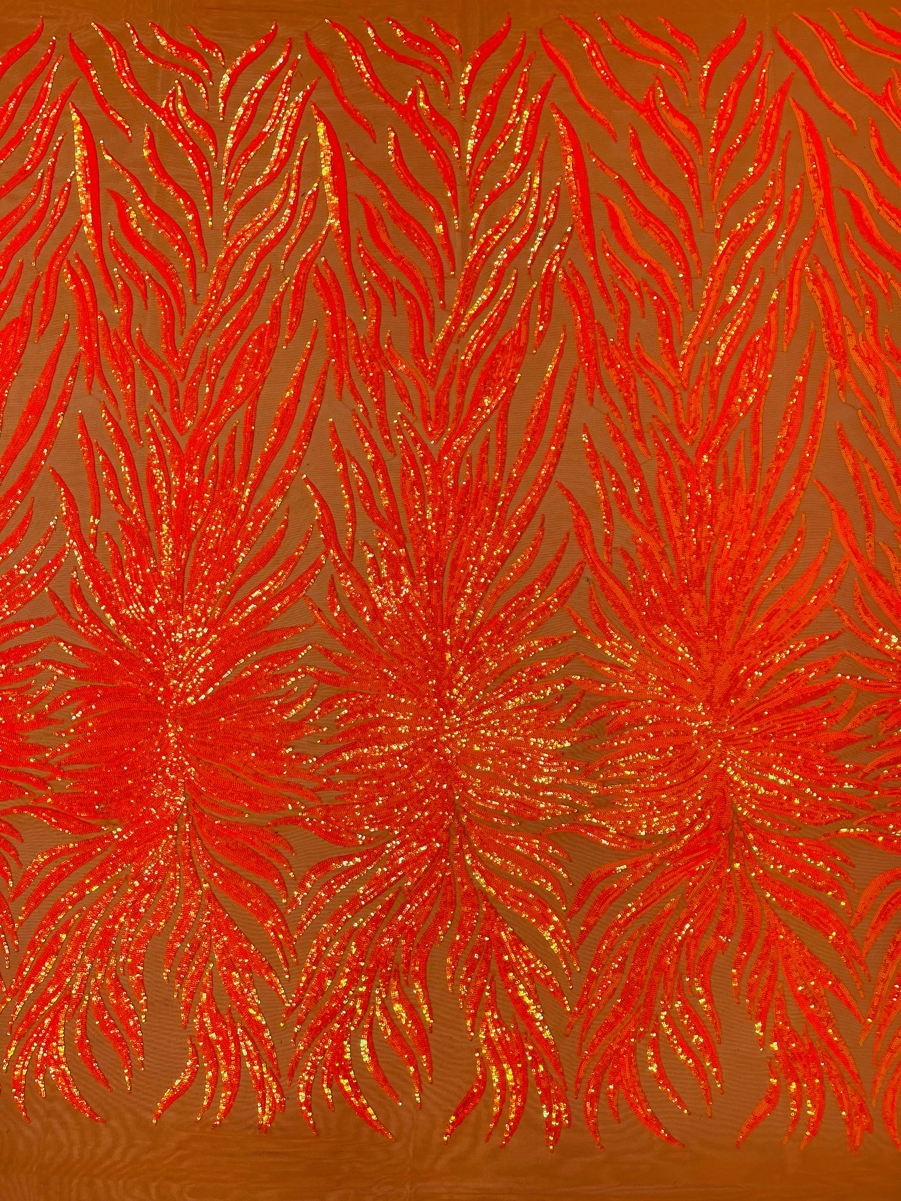 Phoenix Feather Sequin Stretch Mesh Fabric / Sold by the Yard - Image 7