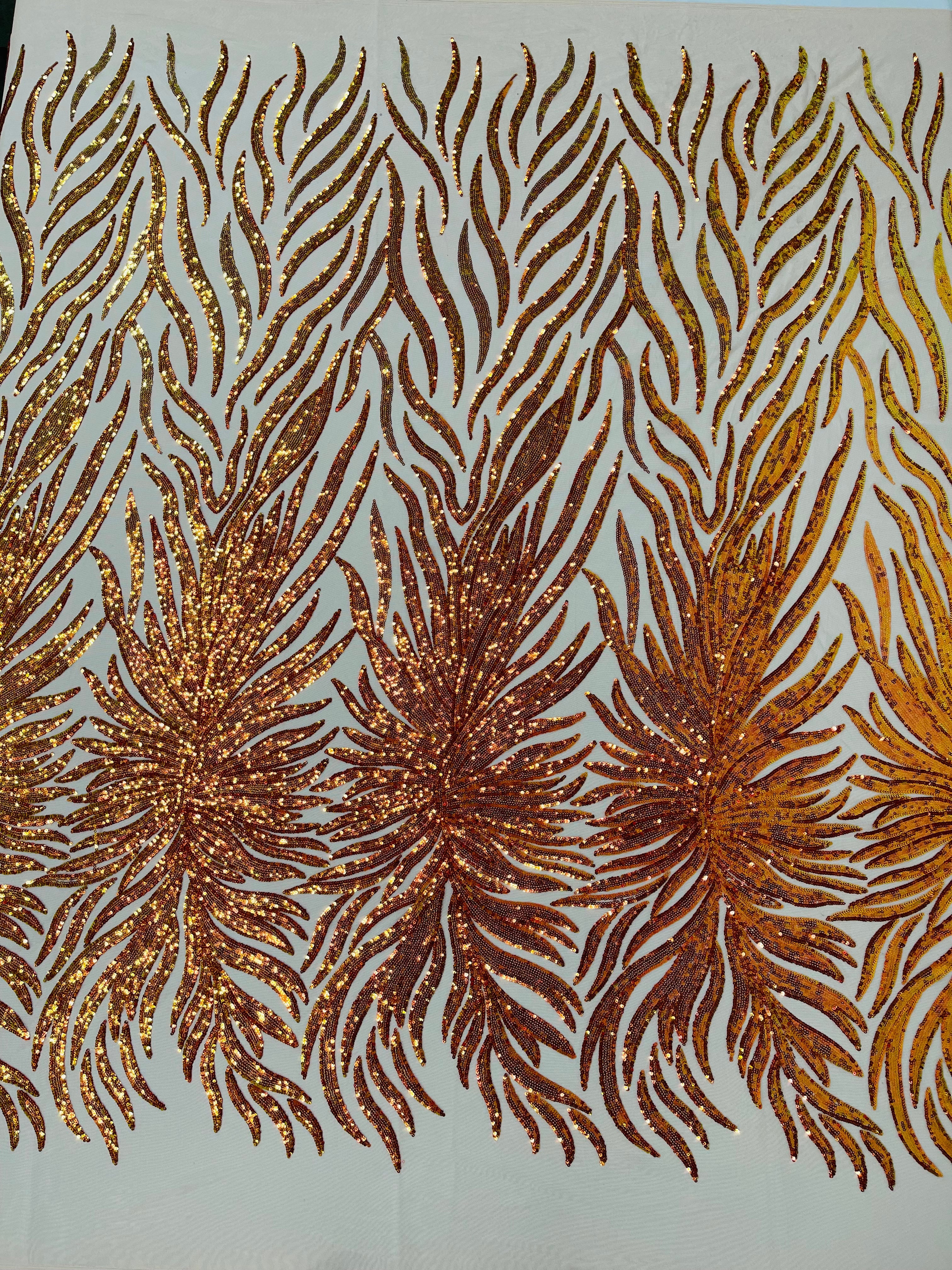 Phoenix Feather Sequin Stretch Mesh Fabric / Sold by the Yard - Image 8