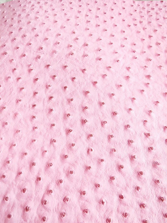 Pink Classic Ostrich Upholstery Vinyl Fabric / Sold By The Yard - Image 2