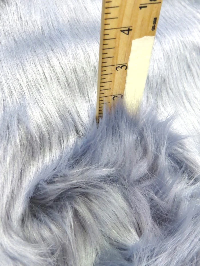 Faux Fake Fur Solid Shaggy Long Pile Fabric / White / 15 Yard Bolt - Image 4