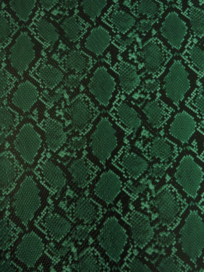 Amazon Green / Calico Python Snake Vinyl Fabric - Image 2