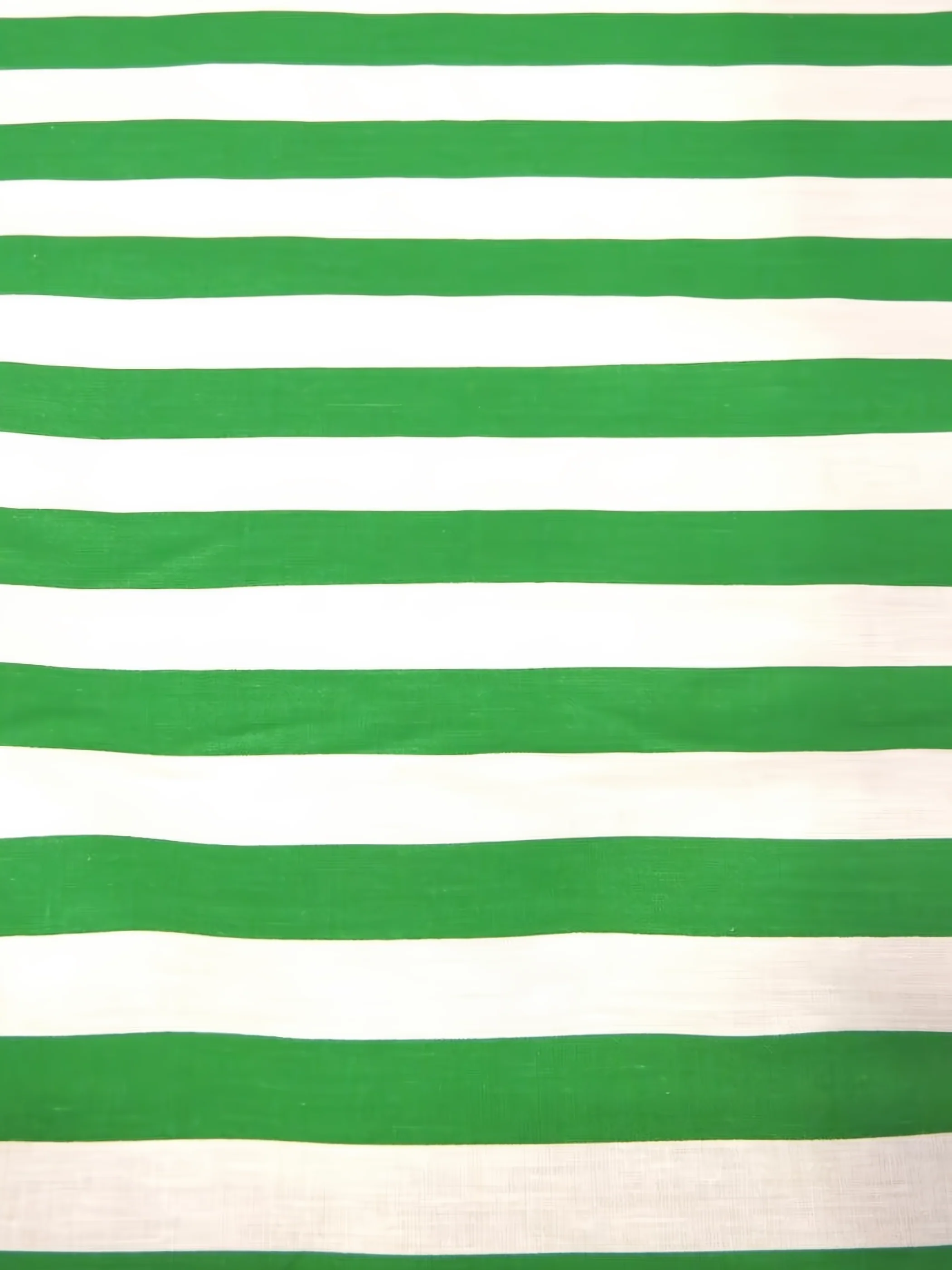 Poly Cotton 1 Inch Stripe Fabric / Kelly Green/White / Sold By The Yard