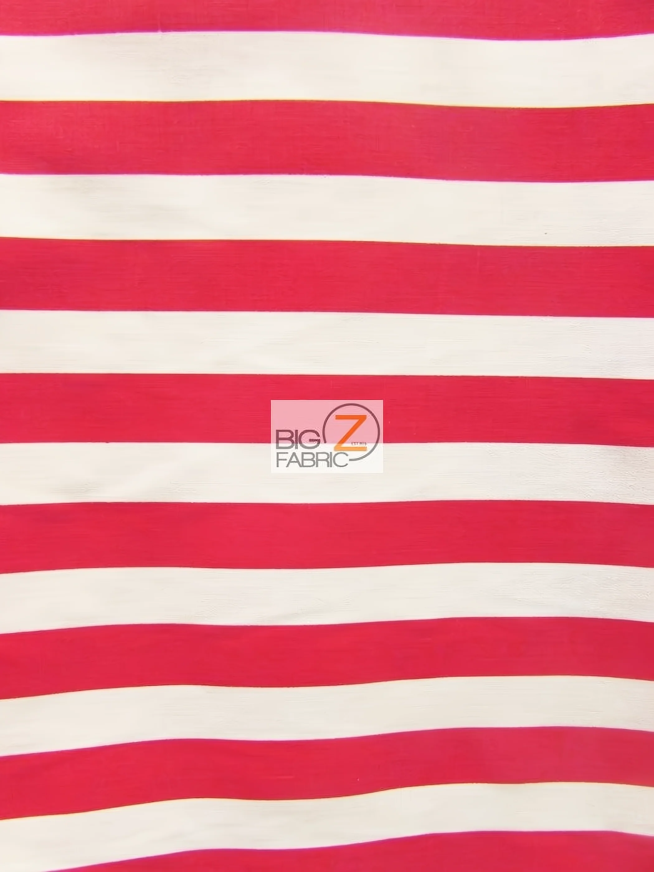 Poly Cotton 1 Inch Stripe Fabric / Red/White / Sold By The Yard