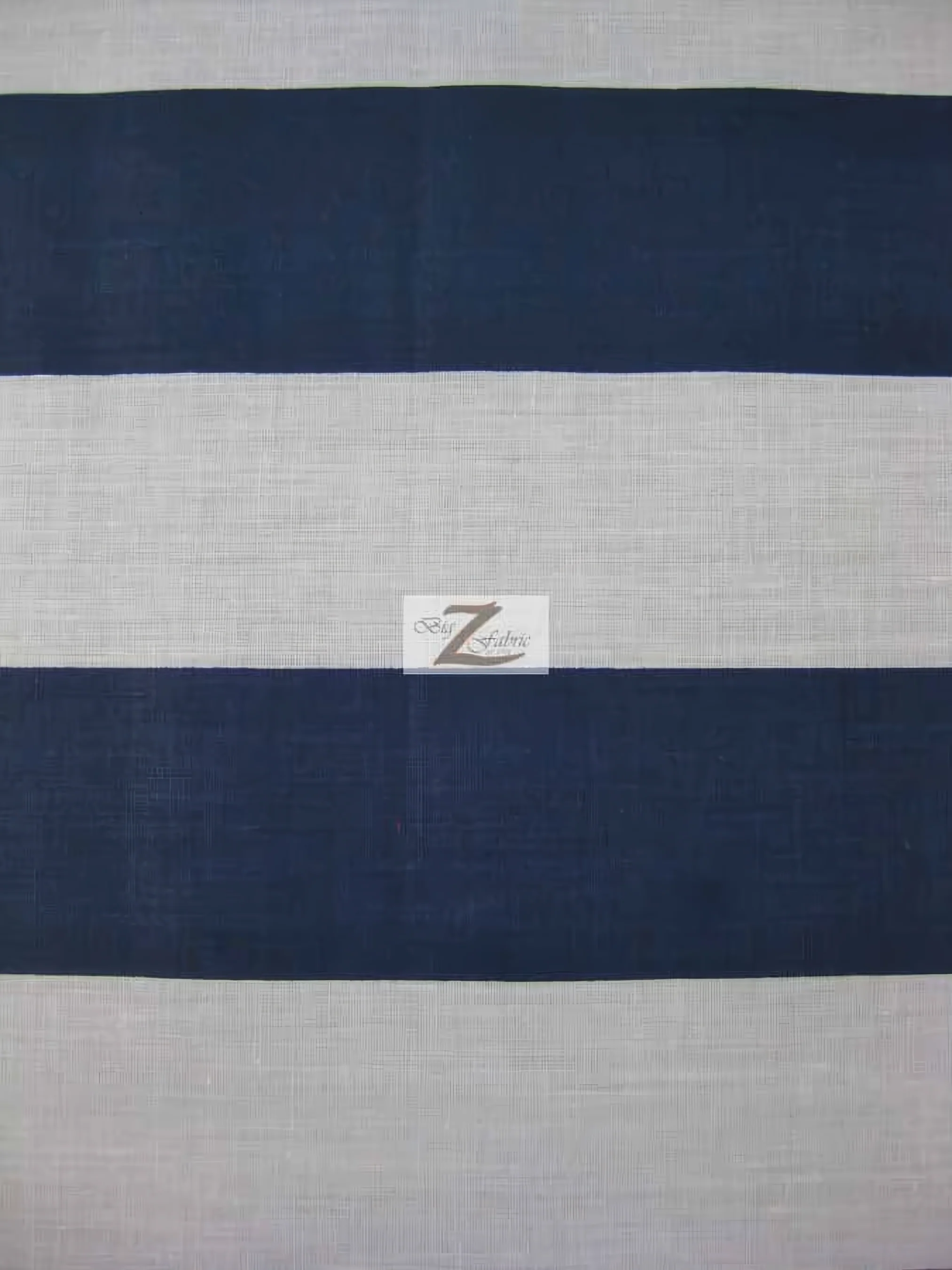 Poly Cotton 2 Inch Stripe Fabric / Navy/White / 50 Yard Bolt