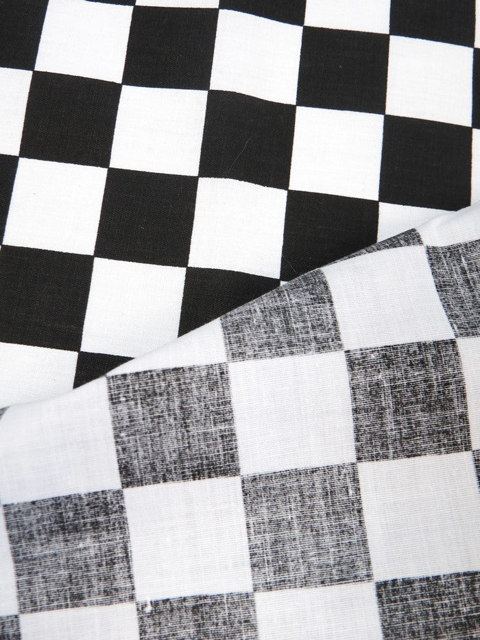 Poly Cotton Printed Fabric Square Checkered / Pink/White / Sold By The Yard - Image 4