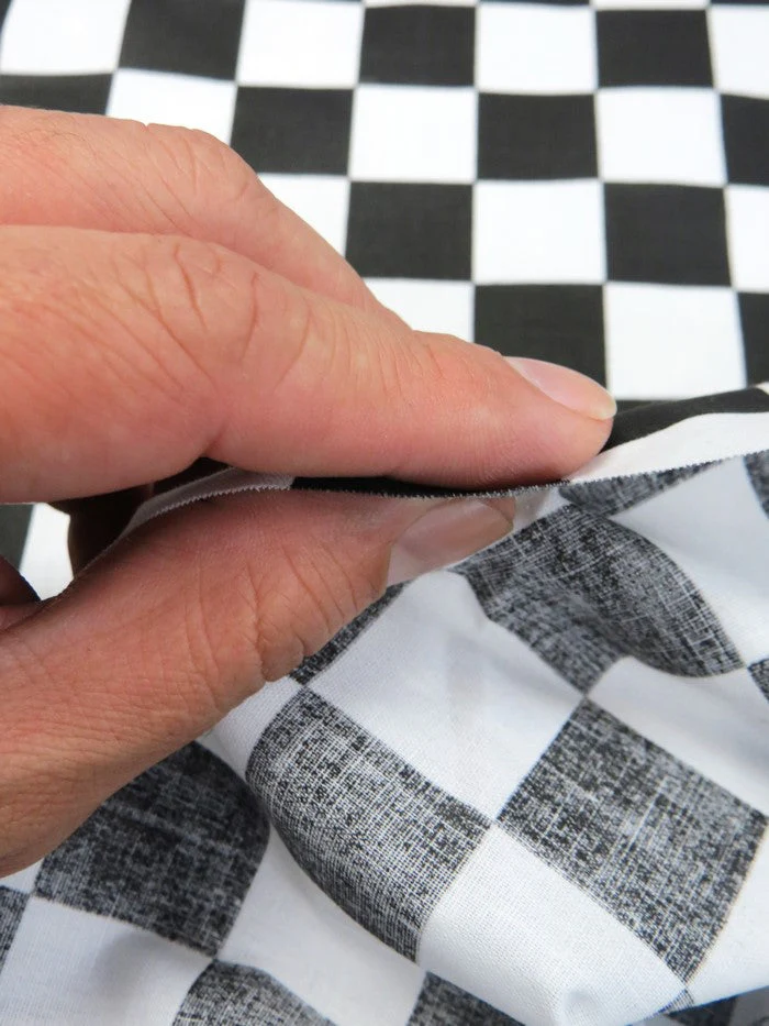 Poly Cotton Printed Fabric Square Checkered / Red/White / Sold By The Yard (Second Quality Goods) - Image 5
