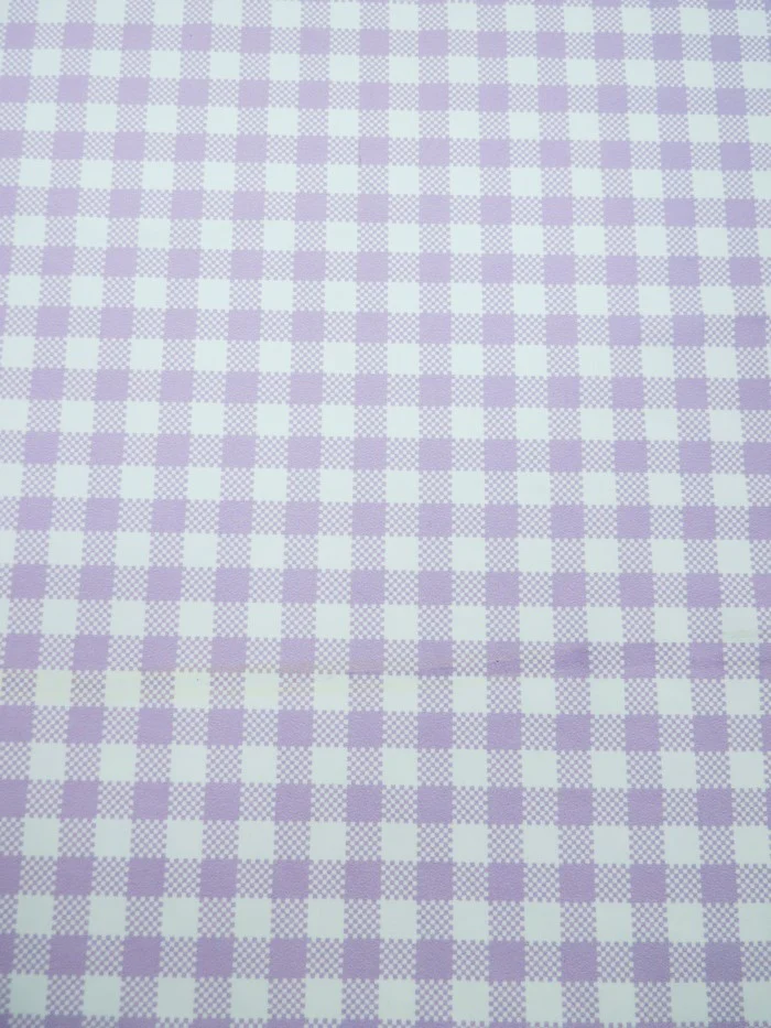 Printed Spandex Fabric – Checkered Lavender