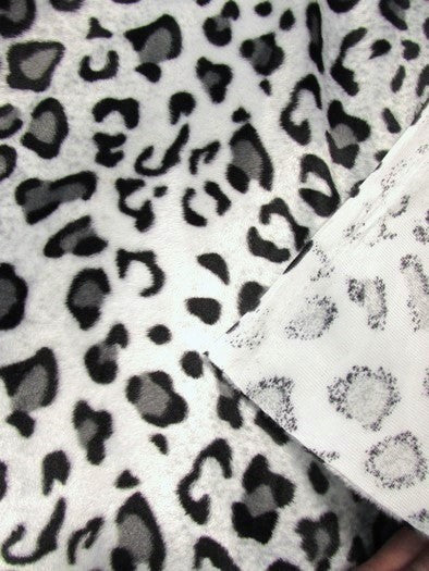 Purple/White Velboa Leopard Animal Short Pile Fabric / By The Roll - 25 Yards - Image 4