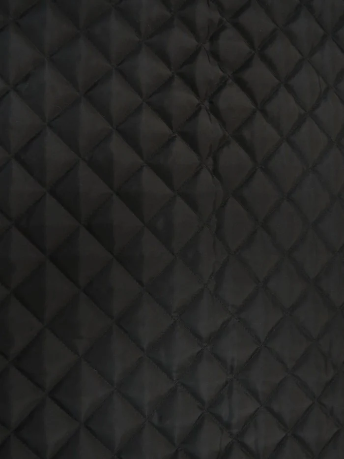 Quilted Polyester Batting Upholstery Fabric / Charcoal / Sold By The Yard - Image 2