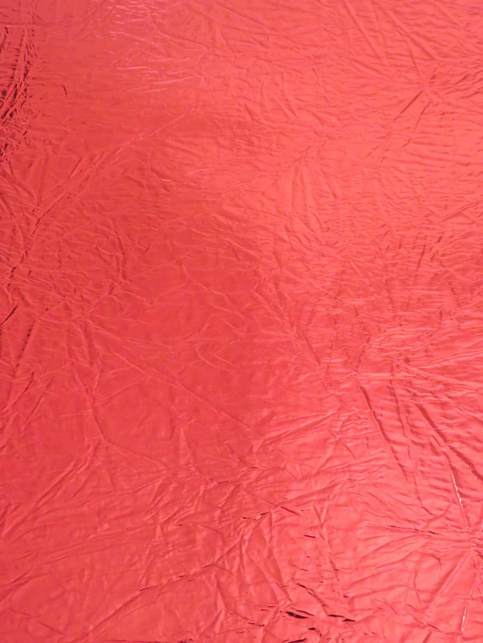 Red Distressed/Crushed Chrome Metallic Mirror Vinyl Fabric / Sold By The Yard - Image 2