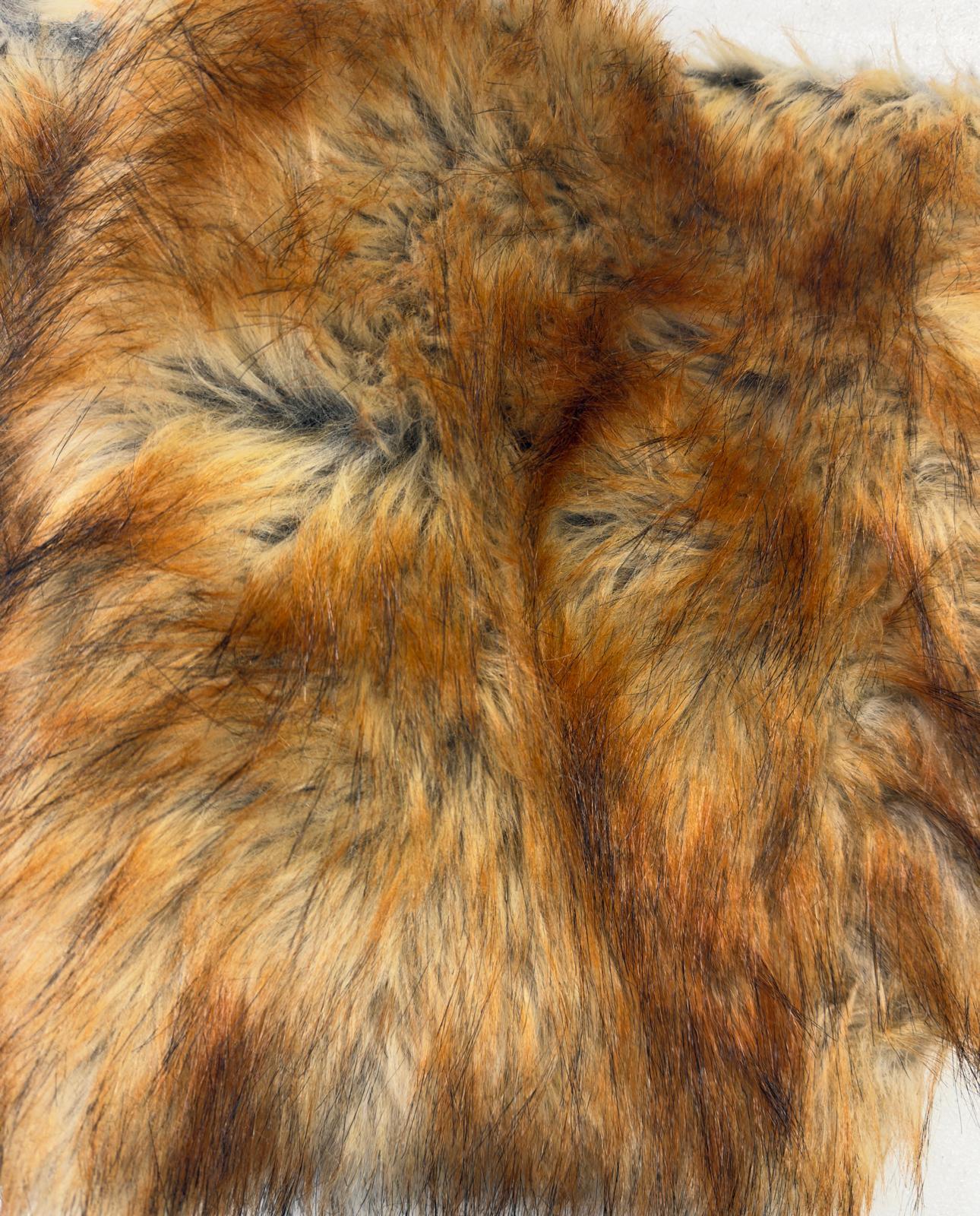 Red Wolf Animal Coat Costume Faux Fur Fabric / Sold By The Yard | DEADSTOCK