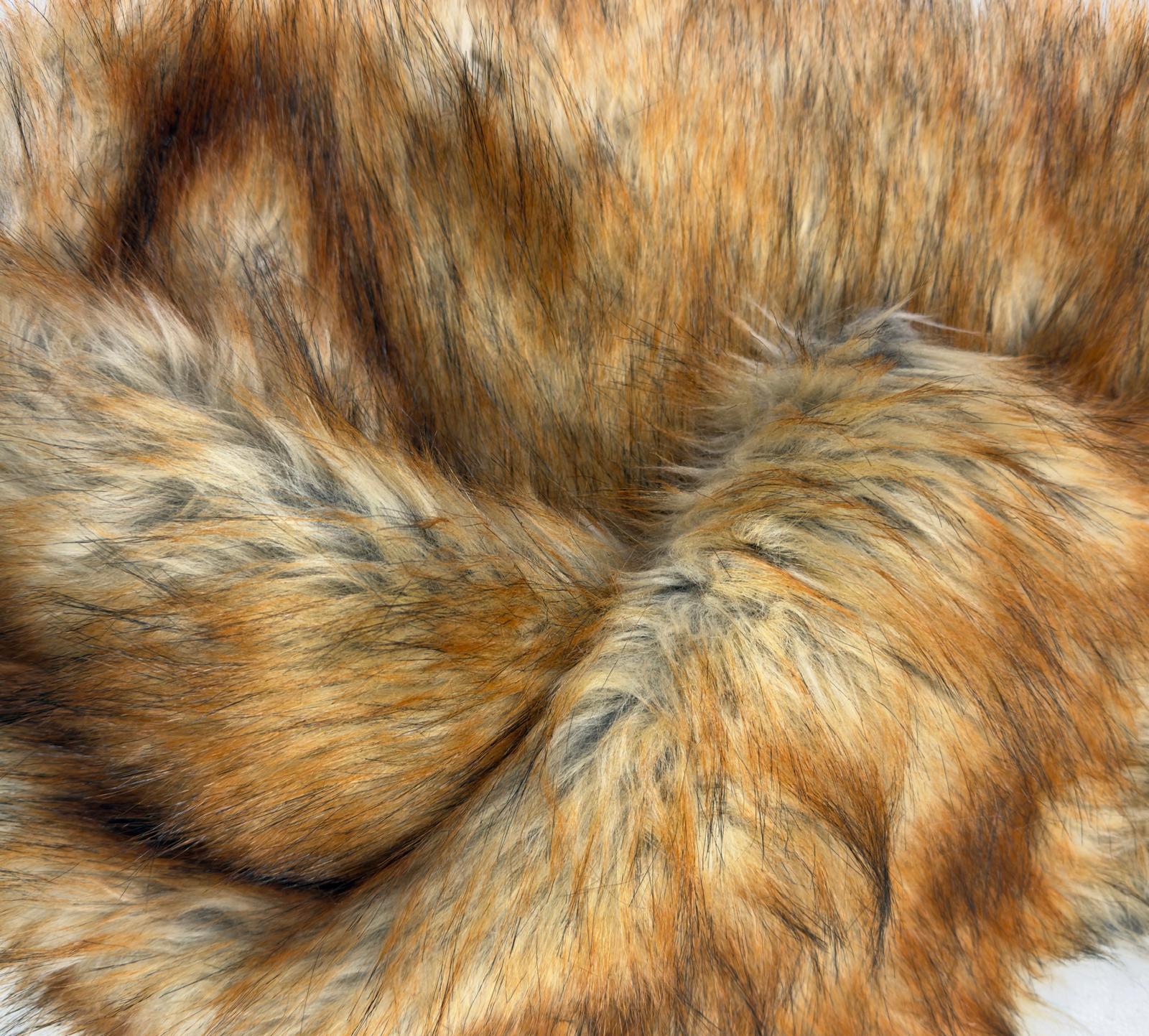 Red Wolf Animal Coat Costume Faux Fur Fabric / Sold By The Yard | DEADSTOCK - Image 2