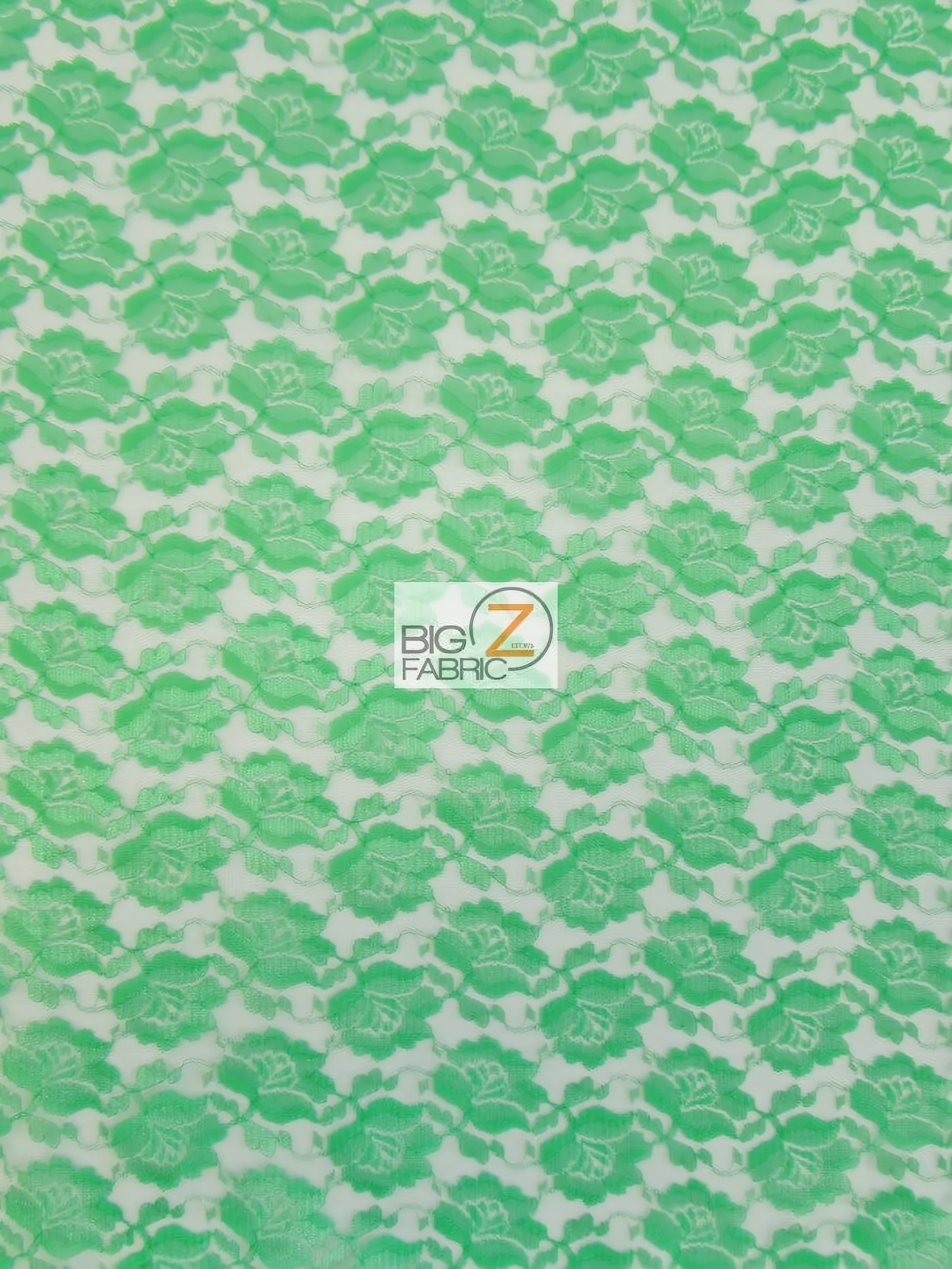 Rose/Flower Lace Fabric / Lime / Sold By The Yard