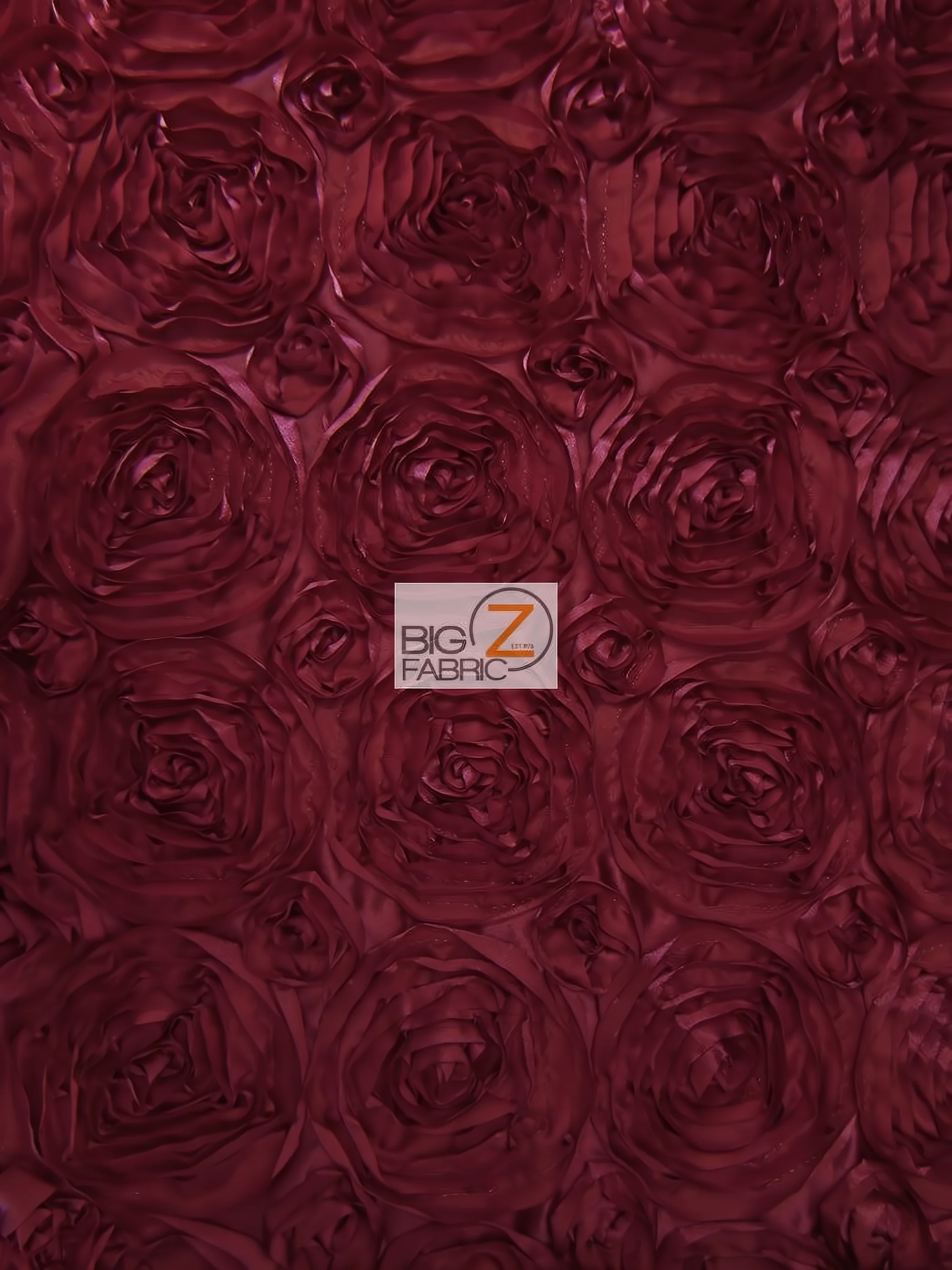 Rosette Style Taffeta Fabric / Dark Burgundy / Sold By The Yard Closeout!!!