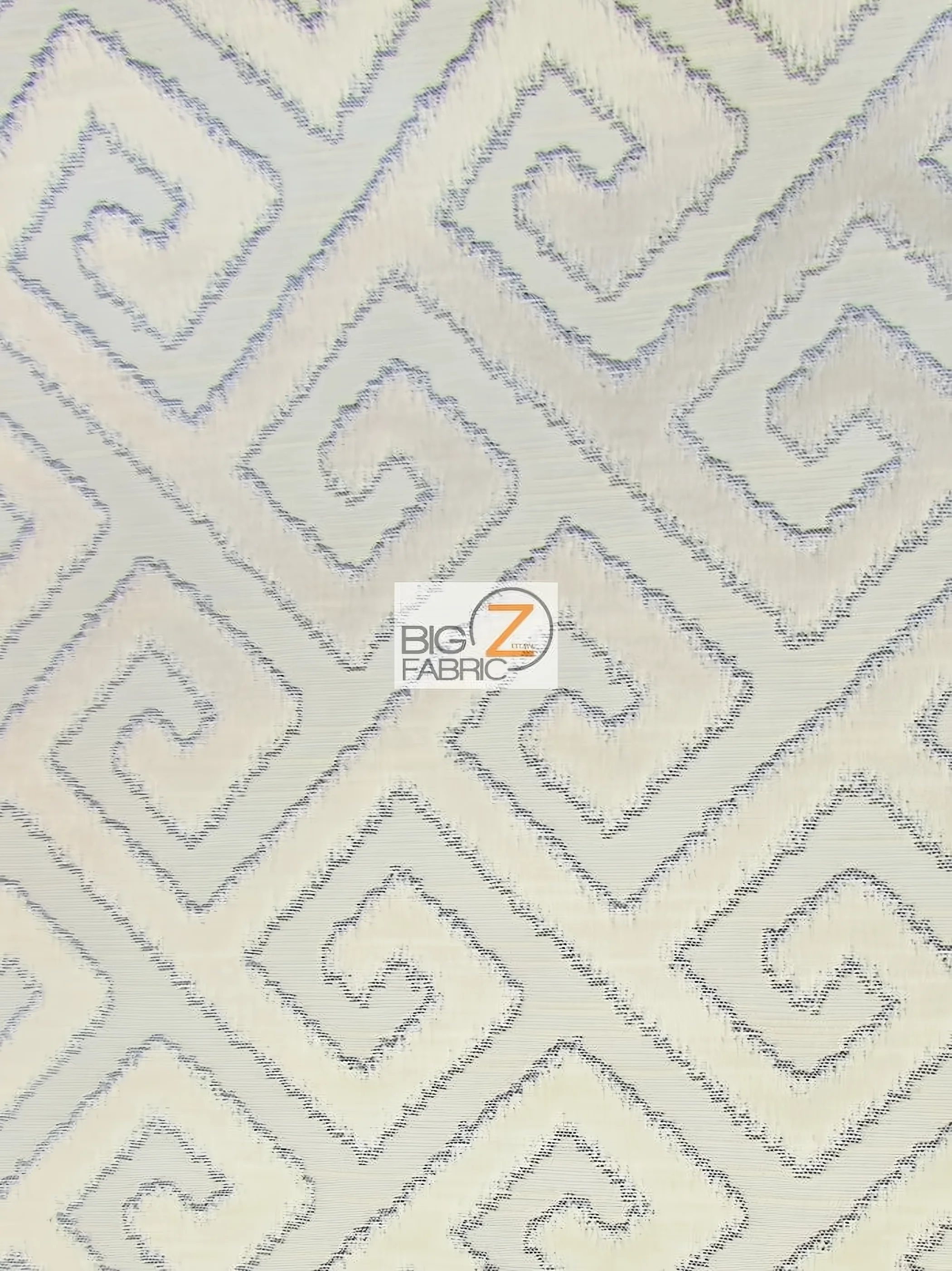 Royal Labyrinth Geometric Upholstery Fabric / Linen / Sold By The Yard