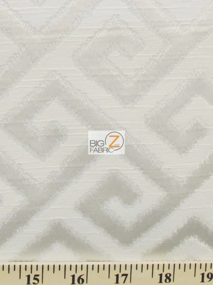 Royal Labyrinth Geometric Upholstery Fabric / Linen / Sold By The Yard - Image 2