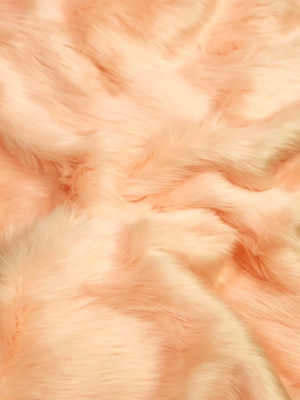 Sherbet Orange Solid Shaggy Long Pile Faux Fur Fabric / Sold By The Yard/ 15 Yard Bolt