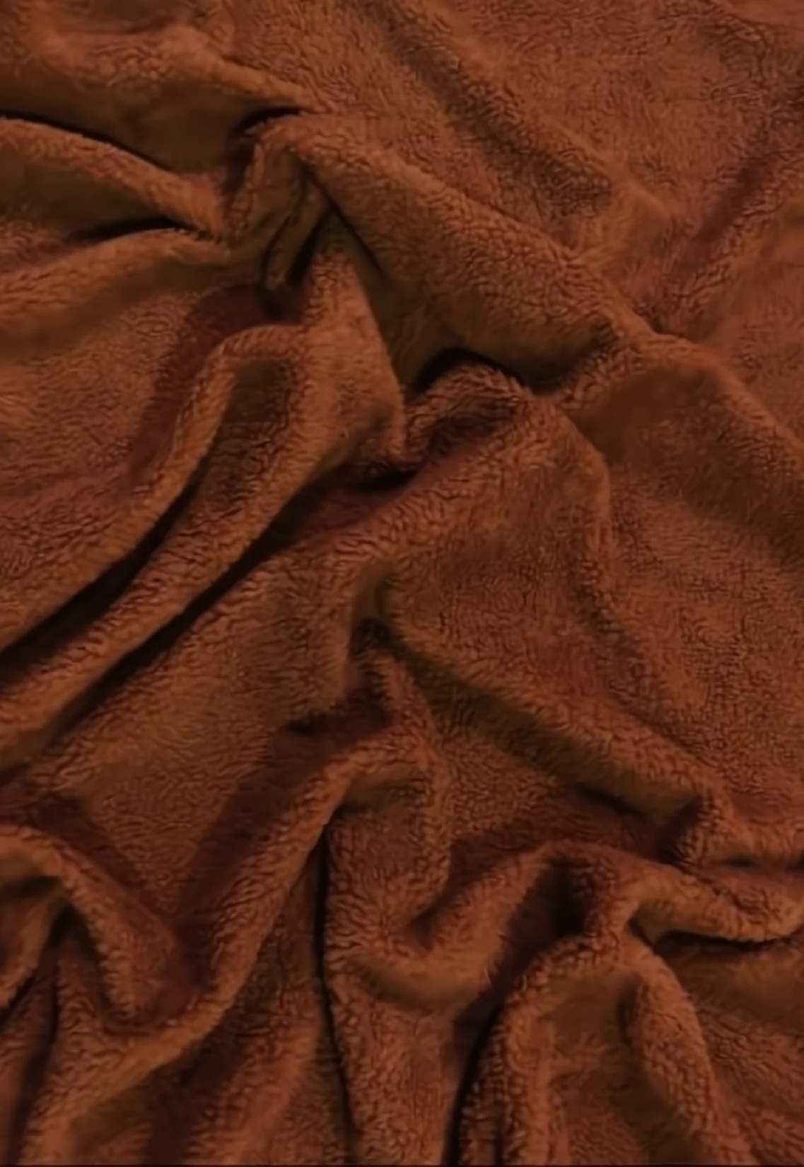 Sherpa Faux Fur Fabric / Rust / Sold By The Yard