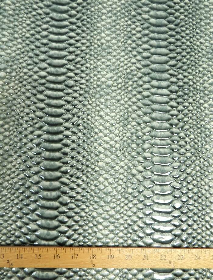 Crush Orange Shiny 3D Serpent Snake Embossed Vinyl Fabric / Sold by the Yard - Image 3