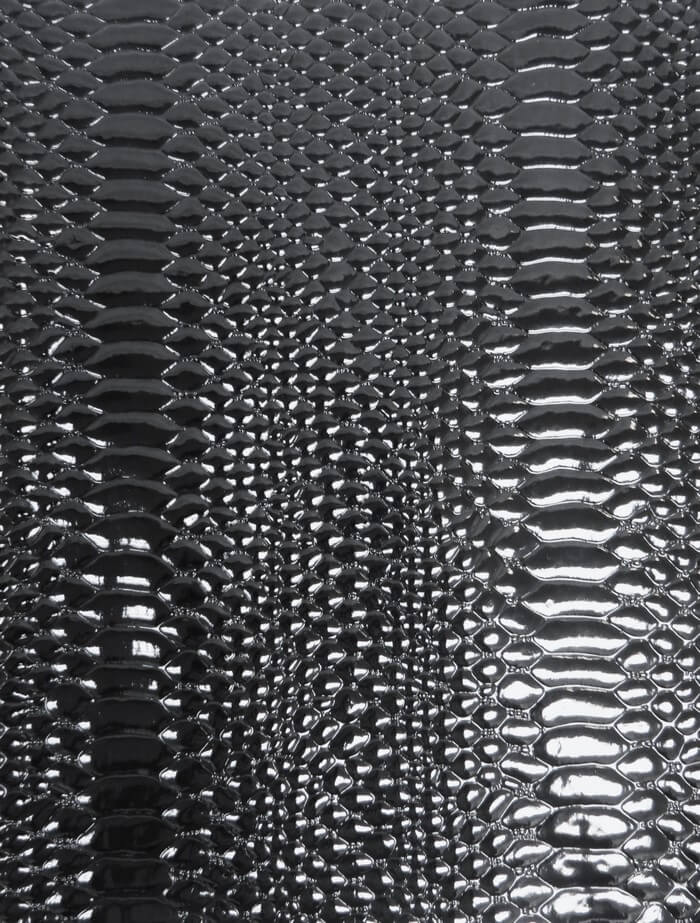 Mamba Black Shiny 3D Serpent Snake Embossed Vinyl Fabric / Sold by the Yard - Image 2